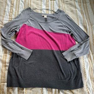 DKNY Women’s Plus Color Block Long Sleeve Sweater Size 18/20